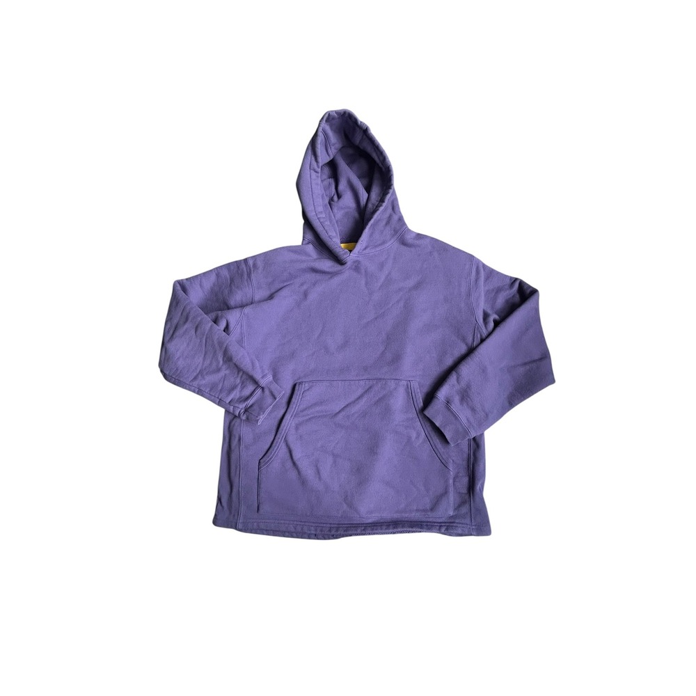 Yellow Label Co Heavyweight Cotton Pullover Hoodie Kangaroo Pocket Purple Men XL